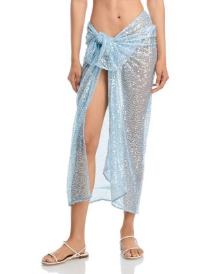 MILLY - Sequin Mesh Sarong Swim Cover-Up