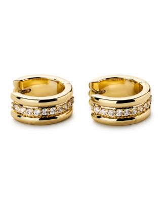 Brass and Cubic Zirconia Asher Triple Huggie Earrings