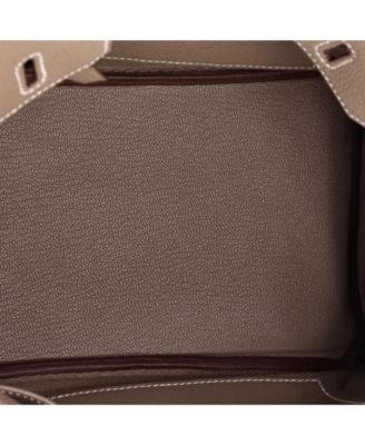 Birkin 25 Handbag Grey Togo with Palladium Hardware