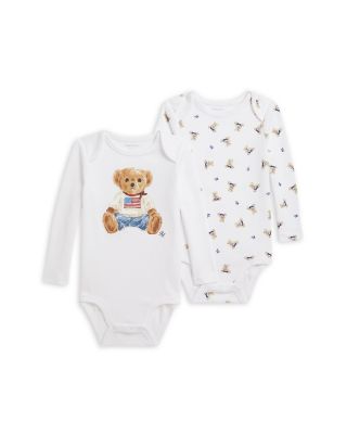 Ralph Lauren - Polo Bear Cotton Bodysuit, Pack of 2 - Baby