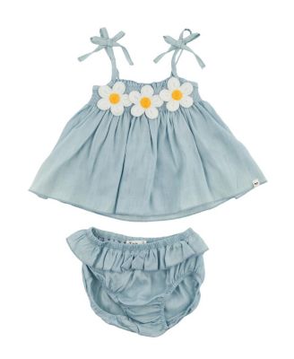 oh baby! - Girls' Gidget Lyocell Denim Sunsuit and Bloomers Set - Baby, Little Kid