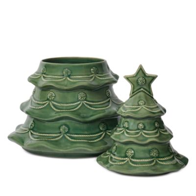 Berry &amp; Thread Christmas Tree Cookie Jar With Lid 