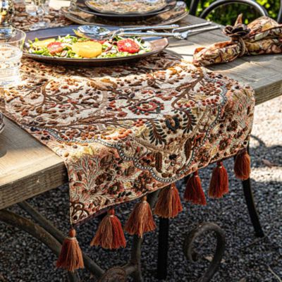 Willa Amber Embroidered Table Runner, 18" x 90"