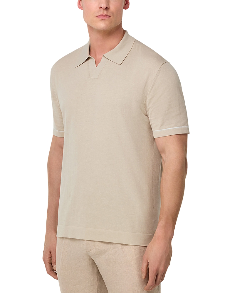 Boggi Milano Cotton Crepe Knit Polo Shirt
