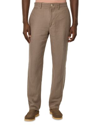 Solid Linen Straight Fit Trousers
