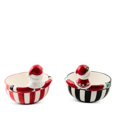 Check It Out Ceramic Snack Bowls, Set of 2