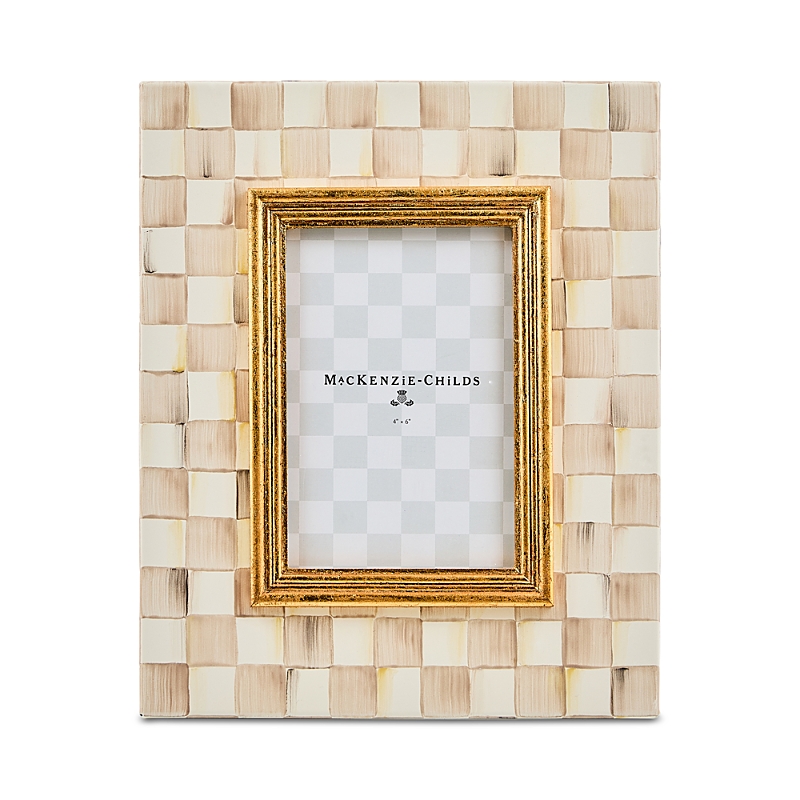 Mackenzie-childs Mocha Check Frame, 4 X 6 In Neutral