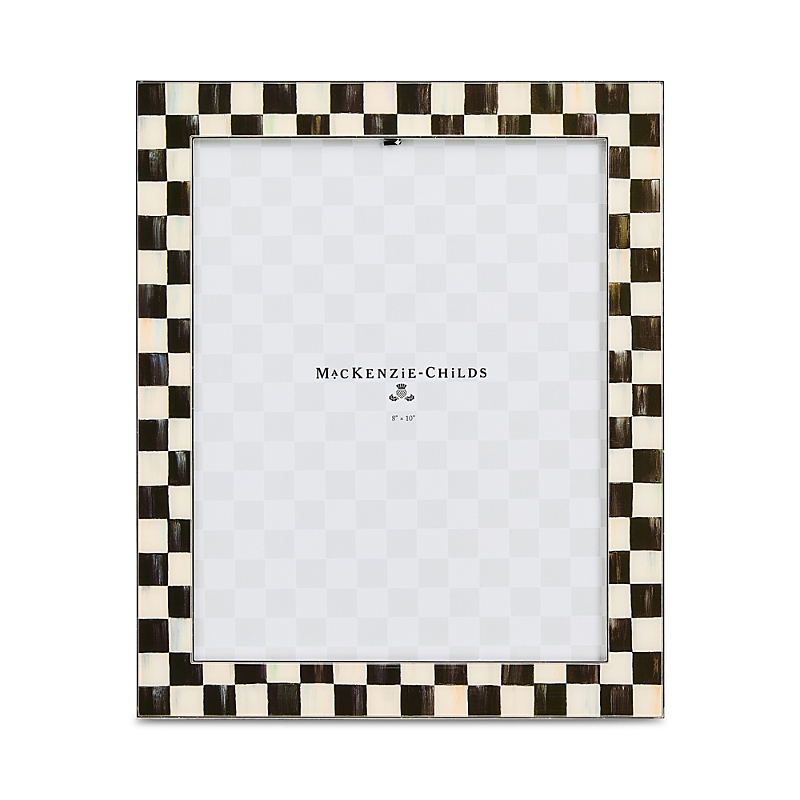Mackenzie-childs Courtly Check Silver Plated Frame, 8 X 10 In Black