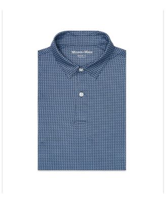 Halyard Short Sleeve Polo Navy Geo Twill