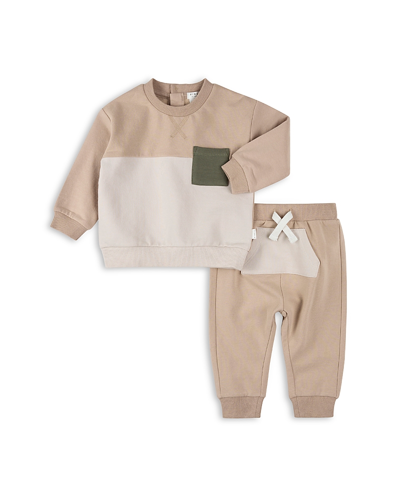 Firsts By Petit Lem Girls' Daisy Print Ruffle Top & Jogger Pant - Baby In Neutral