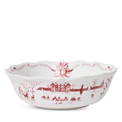 Country Estate Winter Frolic 11&#39;&#39; Serving Bowl, Ruby