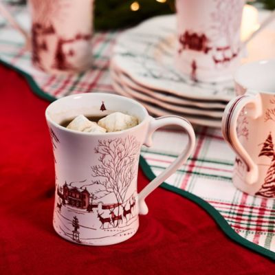 Country Estate Winter Frolic Mug, Ruby