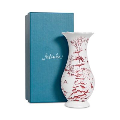 Country Estate Winter Frolic 9&amp;quot; Vase, Ruby 