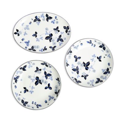 Wild Strawberry Inky Blue Dinnerware 15 Piece Set, Service for 4
