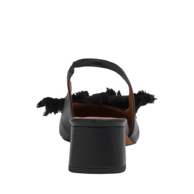 Women&#39;s Leather Heeled Slingback Ballerina