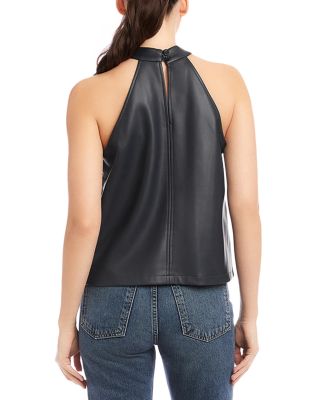 Alexis Faux Leather Halter Top