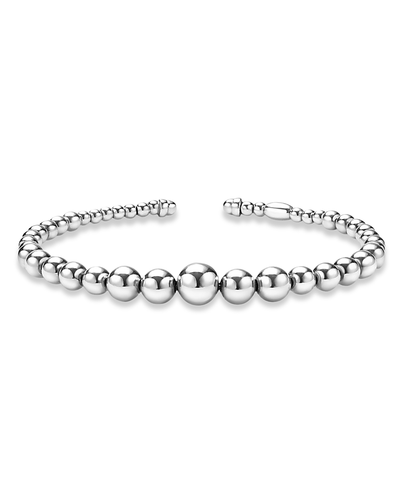 Lagos Sterling Silver Caviar Bubbly Beaded Cuff Bracelet In Metallic