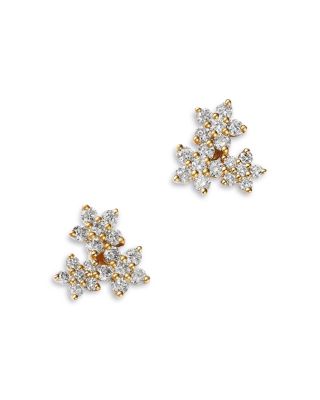 Bloomingdale's Fine Collection - Diamond Flower Stud Earrings in 14K Yellow Gold, 0.5 tcw