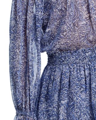 Metallic Print Off Shoulder Boho Top - Exclusive