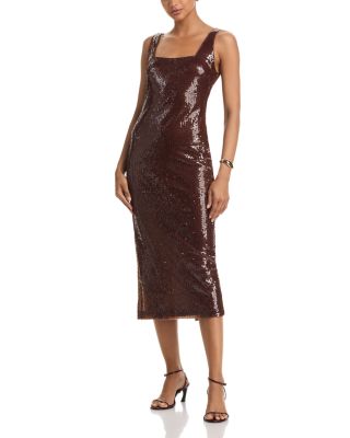 AQUA - Sequin Midi Dress - Exclusive