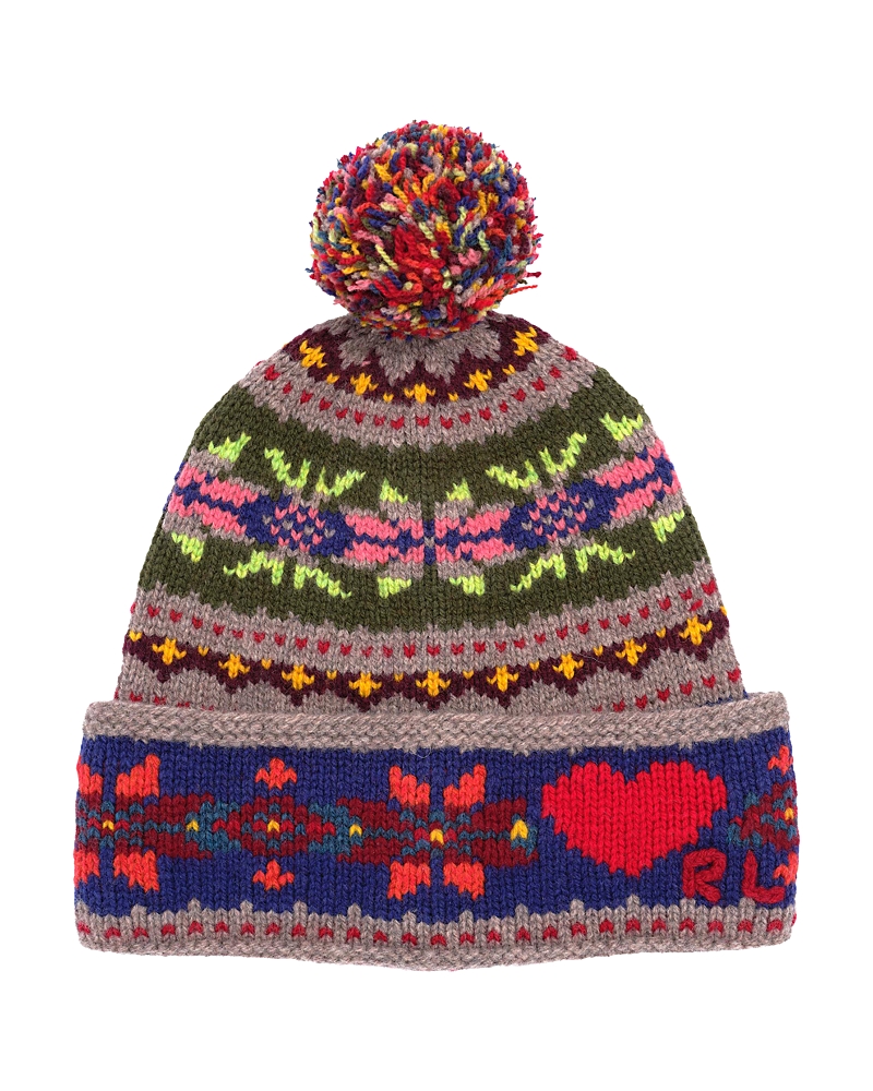 Polo Ralph Lauren Wool Pom-pom Intarsia Beanie In Multi