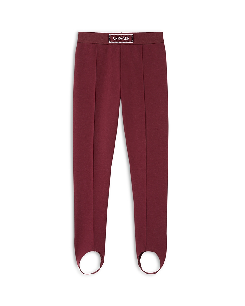 Versace Girls' Punto Milano Leggings - Big Kid In Burgundy