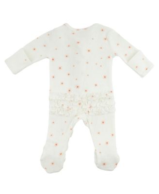 Girls' Zipper Footie - Twinkle Mini Daisies with Ruffles - Baby