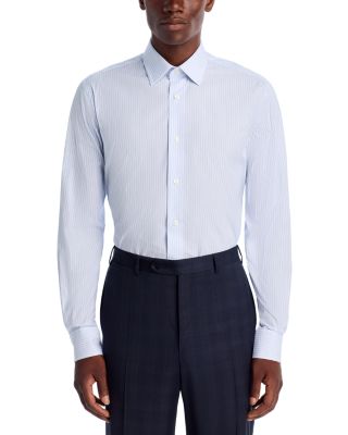 Stretch Twill Stripe Regular Fit Dress Shirt - Exclusive
