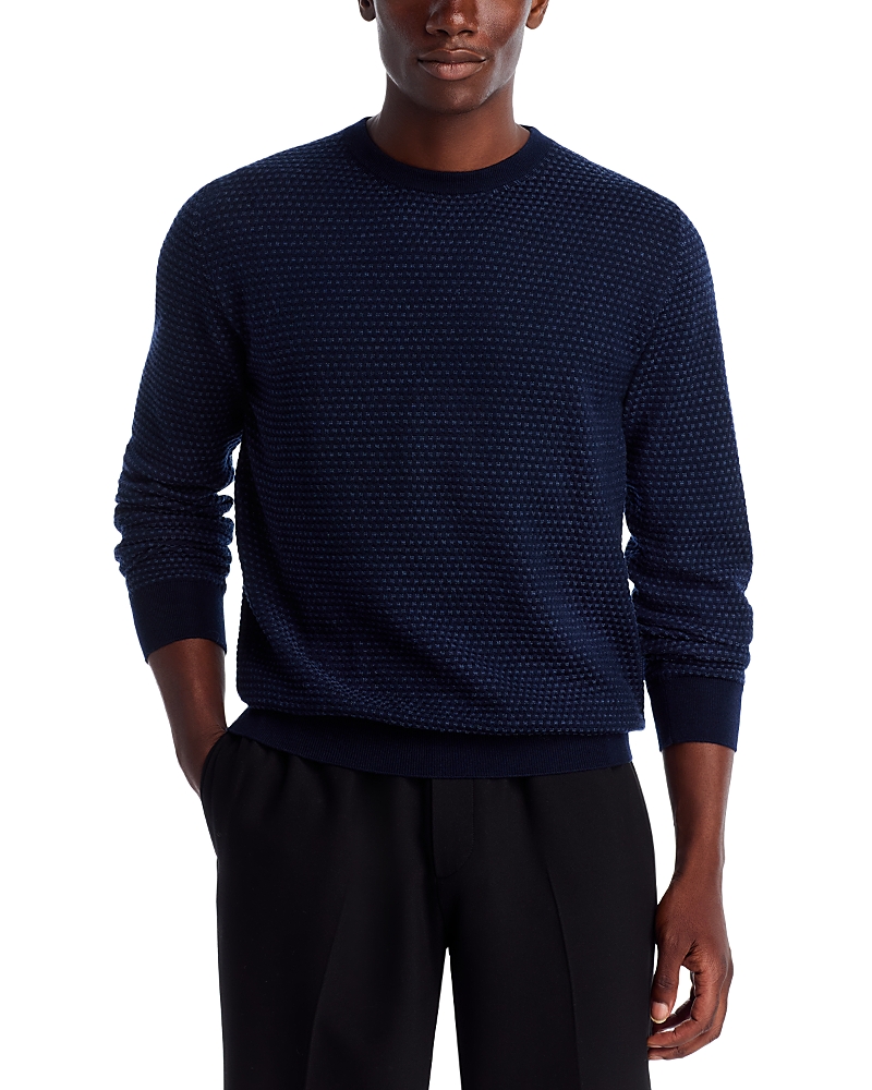 Canali Textured Wool Sweater In Blue