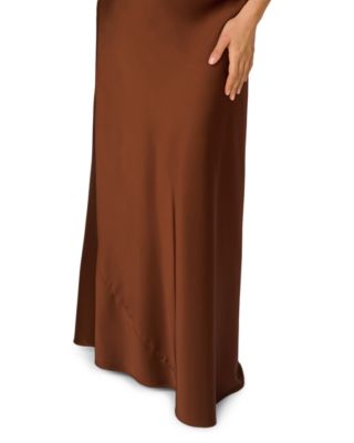 Stretch Satin Long Dress