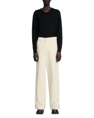 Vintage Wide Leg Canvas Trousers in White