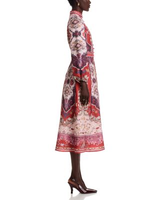 Mandarin Collar Midi Dress