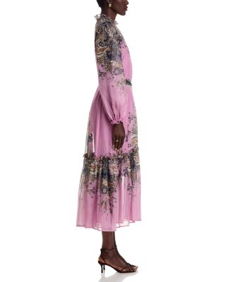 Ruffle Neck Midi Dress