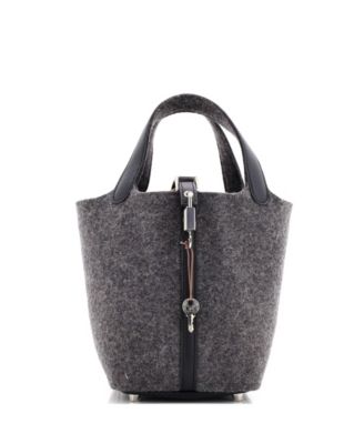 Pre-Owned HERMÈS - PM Picotin Lock Bag Felt with Leather
