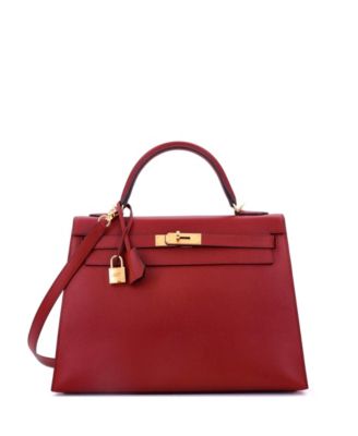 Pre-Owned HERMÈS - Kelly 32 Handbag Red Epsom with Gold Hardware