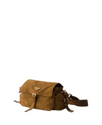 Explore Medium Suede Shoulder Bag With Flap