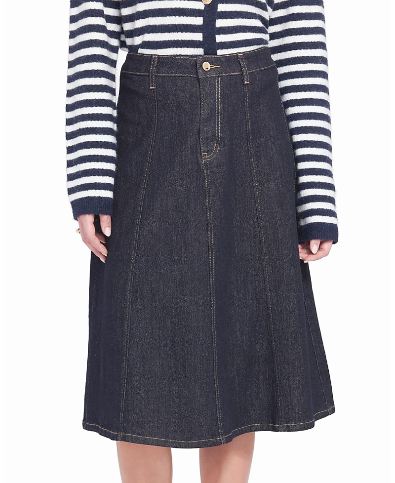 Elle Collection Elle Denim Midi Skirt In Blue
