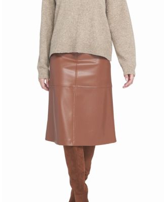 A-Line Faux Leather Skirt