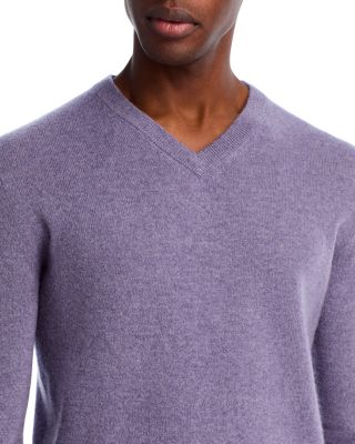 Heather Purple Cashmere V-Neck Sweater - Exclusive