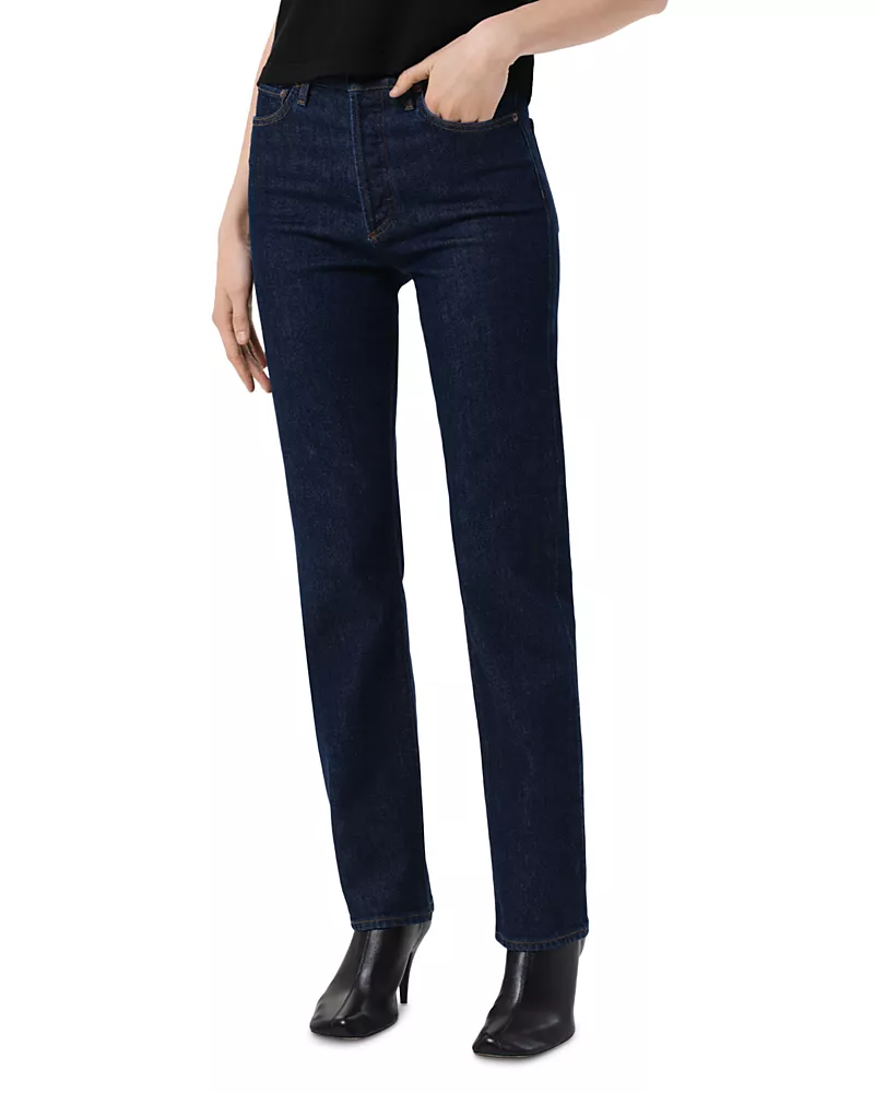 Agolde 90's Pinch Long Waist High Rise Straight Leg Jeans in Reissue