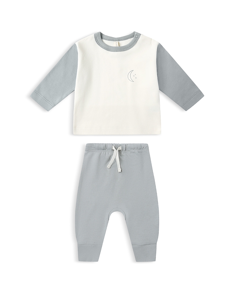 Quincy Mae Boys' Long Sleeved Raglan Tee & Pants Set - Baby In White