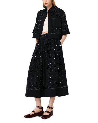 Studded Cropped Shirt & Skirt 