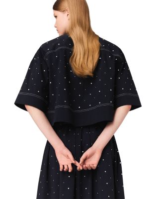 Studded Cropped Shirt & Skirt 