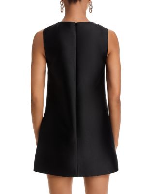 Taffeta Embellished Trim Mini Dress