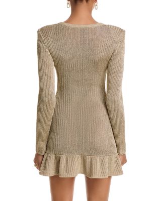 Metallic Knit Mini Dress