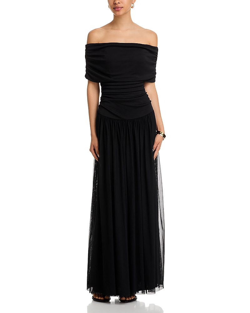 Aqua Ruched Gown - Exclusive