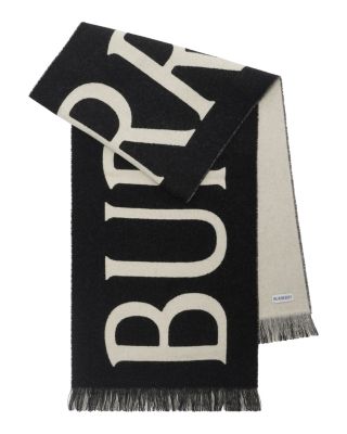 Black and Calico Text Wool Scarf