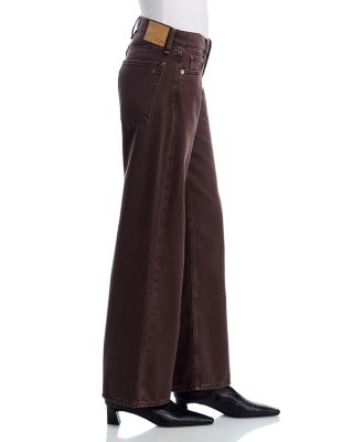 Saige Low Rise Relaxed Straight Jeans in Dark Brown