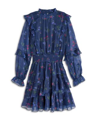 Girls' Long Sleeve Ruffle Dress, Little Kid, Big Kid - Exclusive