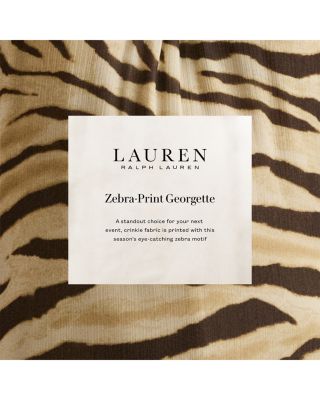 Zebra Print Ruffle Trim Georgette Gown